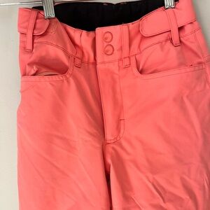 ROXY Girls pants snowboarding size 10 M/M peach color. Adjustable waist velcro.